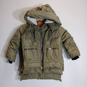 Orolay girls size 5 down puffer jacket army green hoodie winter coat